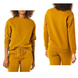 GOODFELLOW & CO* Women’s Yellow Fleece Beefy Crew-Neck Sweatshirt Size L